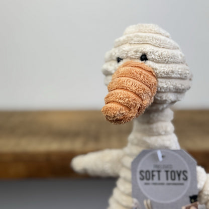Jellycat Cordy Roy Duck Goose Small Cord Soft Toy Beanie Rare Retired 10"