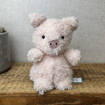 Jellycat Little Pig - Fluffy Pink Piglet Soft Toy Small Curly Fur Retired 7"