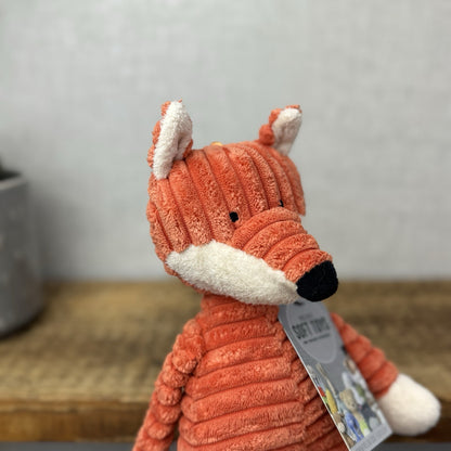 Jellycat Baby Cordy Roy Fox Soft Toy Beanie - Red Fox Corduroy Plush Beanie 12"