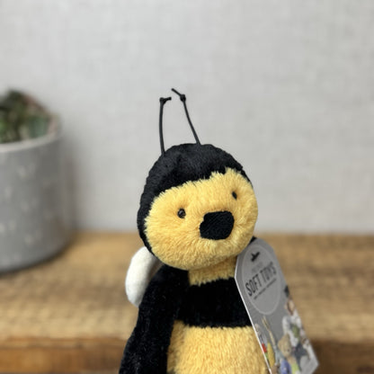 Jellycat Small Bashful Bumble Bee - Older Style Fabric Wings Small Bee Beanie 8"