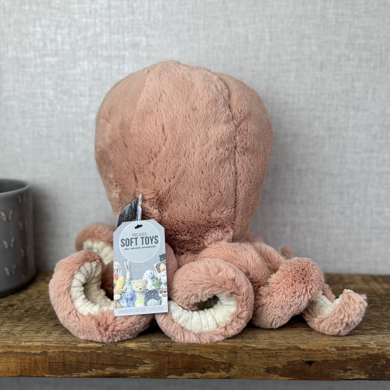 Jellycat Large Odell Octopus - Peach Large Octopus Beanie Retired Pink 20” NWOT
