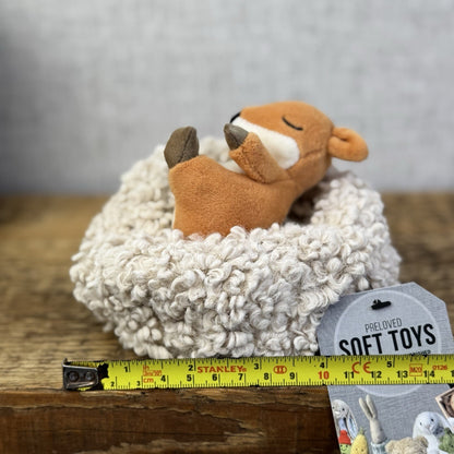 Jellycat Hibernating Fox - Baby Fox In A Nest Soft Toy Plush Cute NwOT 5”