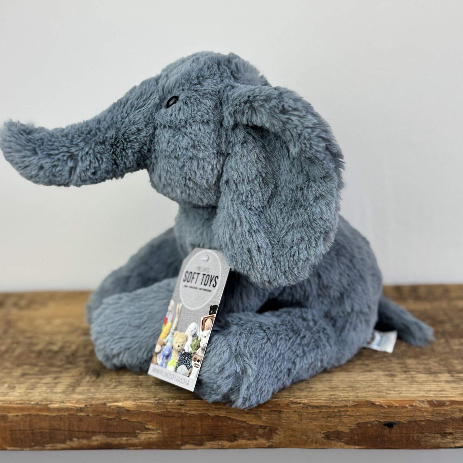 Jellycat Medium Huggady Elephant - Blue Beanie Elephant Rare/Retired 11"