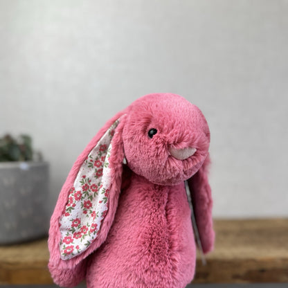 Jellycat "Blossom" Cerise Bunny - Custom Made Floral Bunny Rabbit Pink Retired 