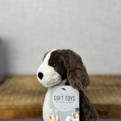 Jellycat Small Bashful Fudge Puppy - Brown Spaniel Bashful Dog Beanie Plush 8"