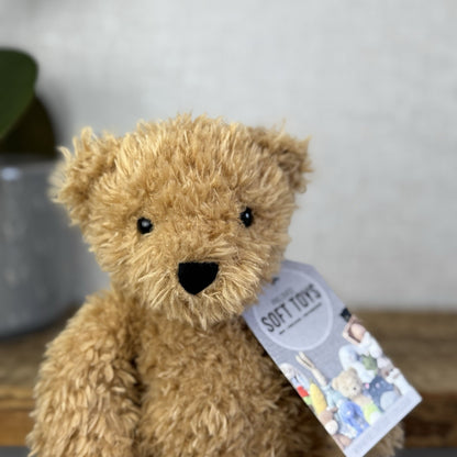 Jellycat Small Theodore Bear - Curly Brown Bear Beanie Plush Cute Retired 10"