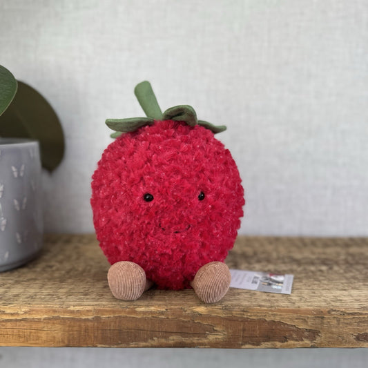 Jellycat Amuseable Strawberry - Large Beanie Strawberry Fruit Plush NWOT 8"