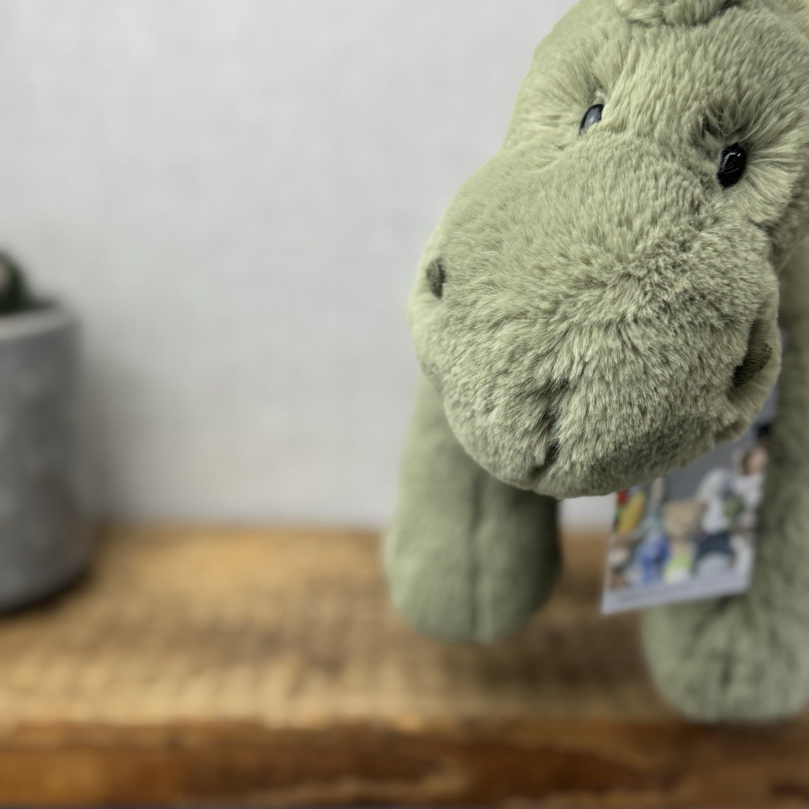 Jellycat Medium Huggady Dinosaur- Floppy Green Dino Soft Toy Retired 10"