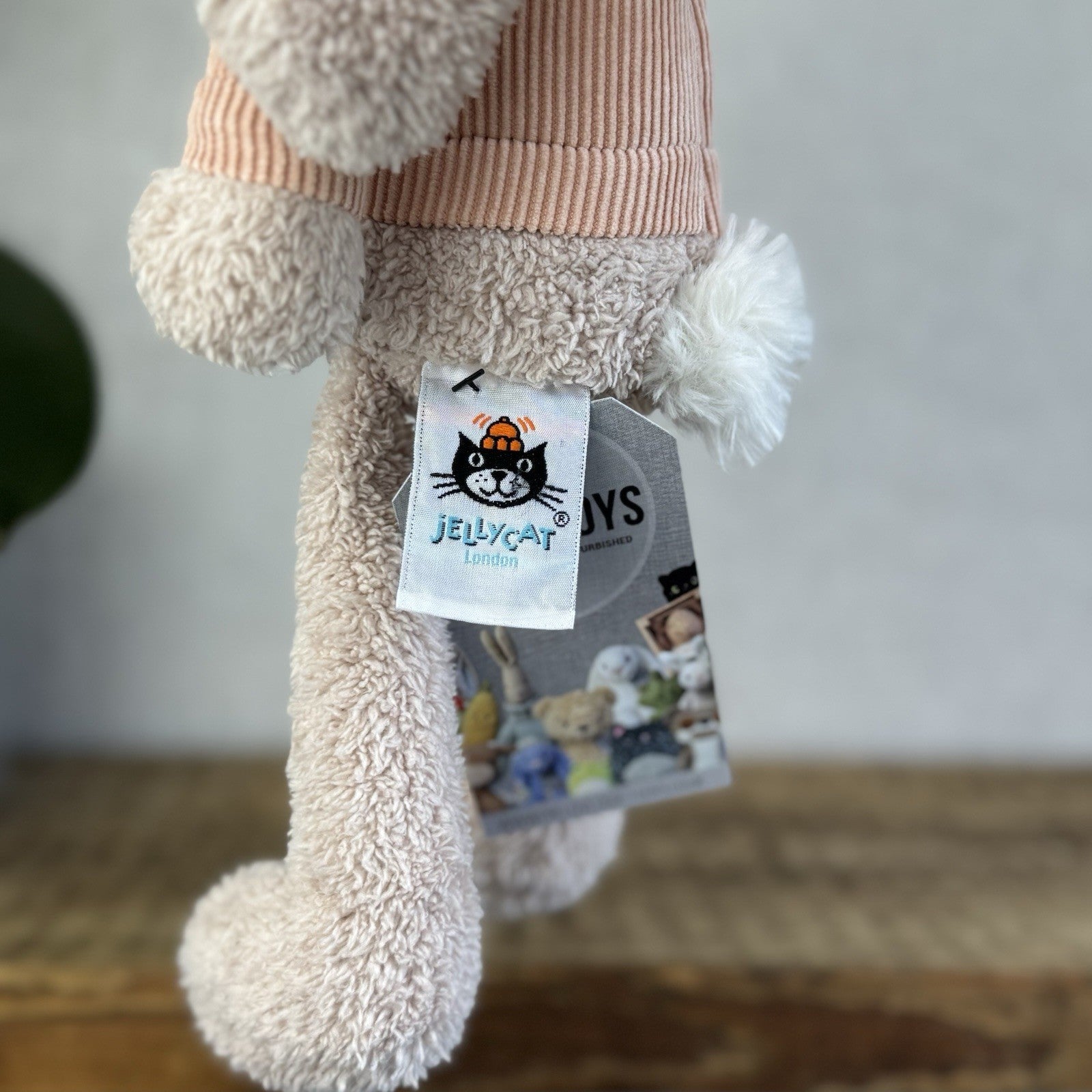 Jellycat Jumble Bunny - Cute Rabbit Plush In Pink Jumper Retired Rare Beanie 12”