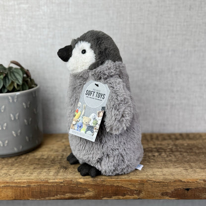 Jellycat Percy Penguin Medium Soft Plush Toy -  Grey Fluffy Penguin Plush 10"