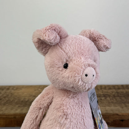 Jellycat Medium Bashful Piglet - Pink Medium Bashful Pig Soft Toy Retired 12"
