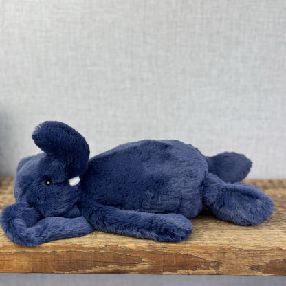 Jellycat Medium Bashful Navy Blue Elephant - Medium Blue With Tusks 12” BNWT