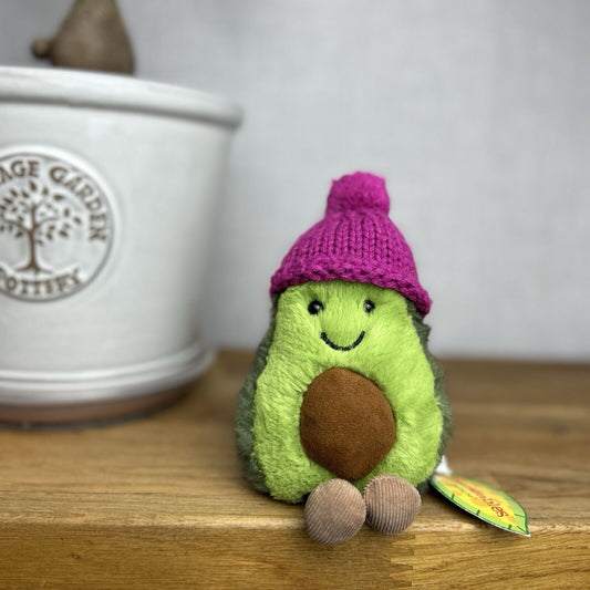 Jellycat Amuseable Cozi Avocado With Hat Plush Soft Toy - Fuschia New With Tags