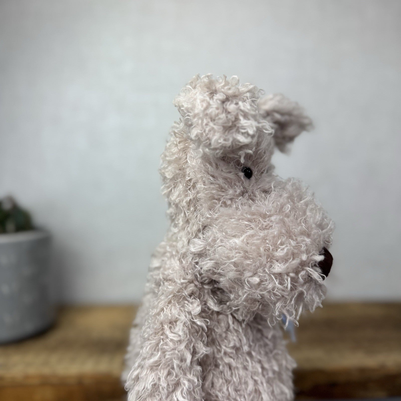 Jellycat Large Scamp Pup - Curly Beige Terrier Soft Toy Beanie Vintage 18"