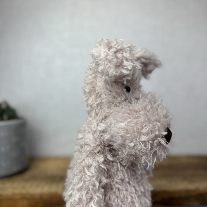 Jellycat Large Scamp Pup - Curly Beige Terrier Soft Toy Beanie Vintage 18"