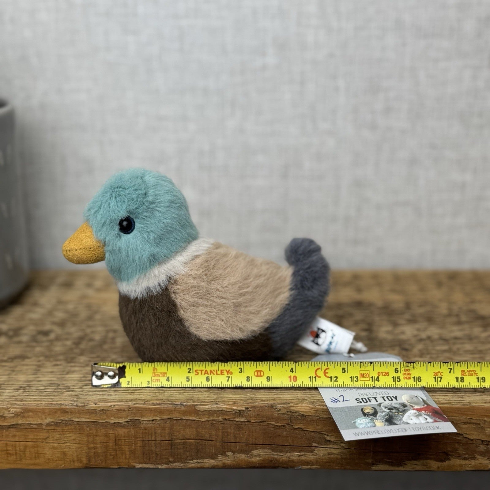 Jellycat Birdling Duck - Mallard Pocket Size Fluffy Bird Plush Retired 5" (#2)