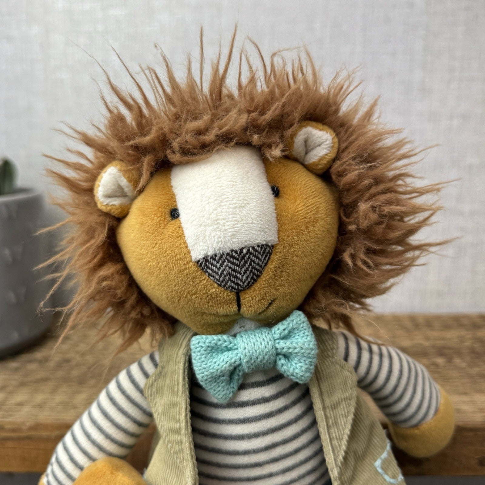 Walton & Co Lion Soft Toy Beanie - Scandi Style Lion In Waistcoat Cute Retired