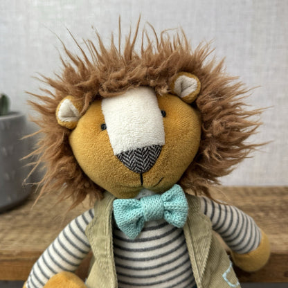 Walton & Co Lion Soft Toy Beanie - Scandi Style Lion In Waistcoat Cute Retired