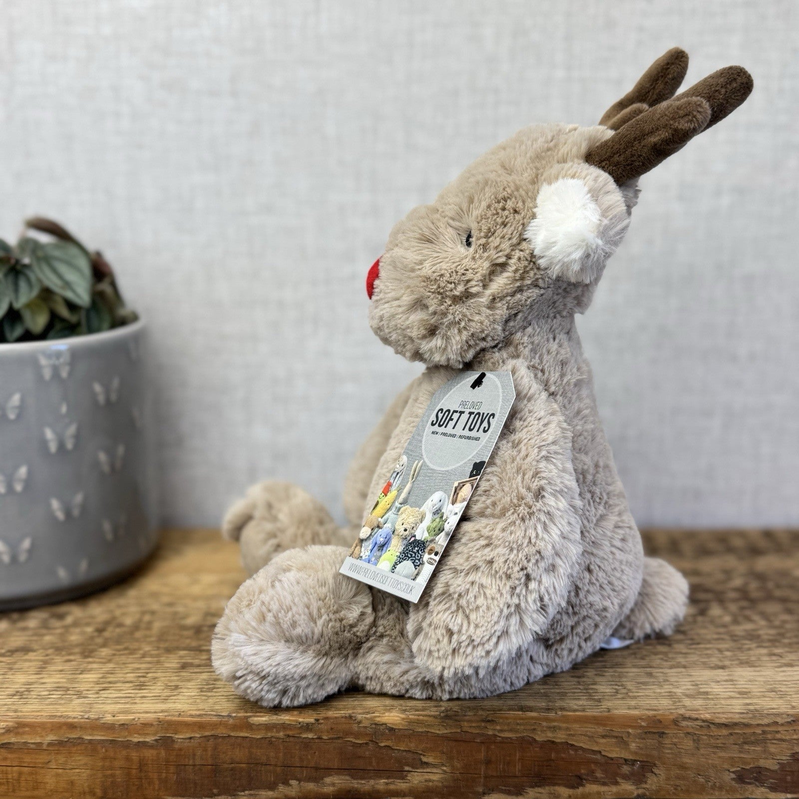 John Lewis X Jellycat Baby Reindeer Christmas Plush Teddy Beanie Winter Baby 12"