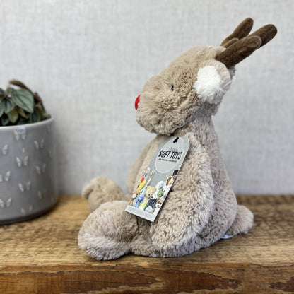 John Lewis X Jellycat Baby Reindeer Christmas Plush Teddy Beanie Winter Baby 12"
