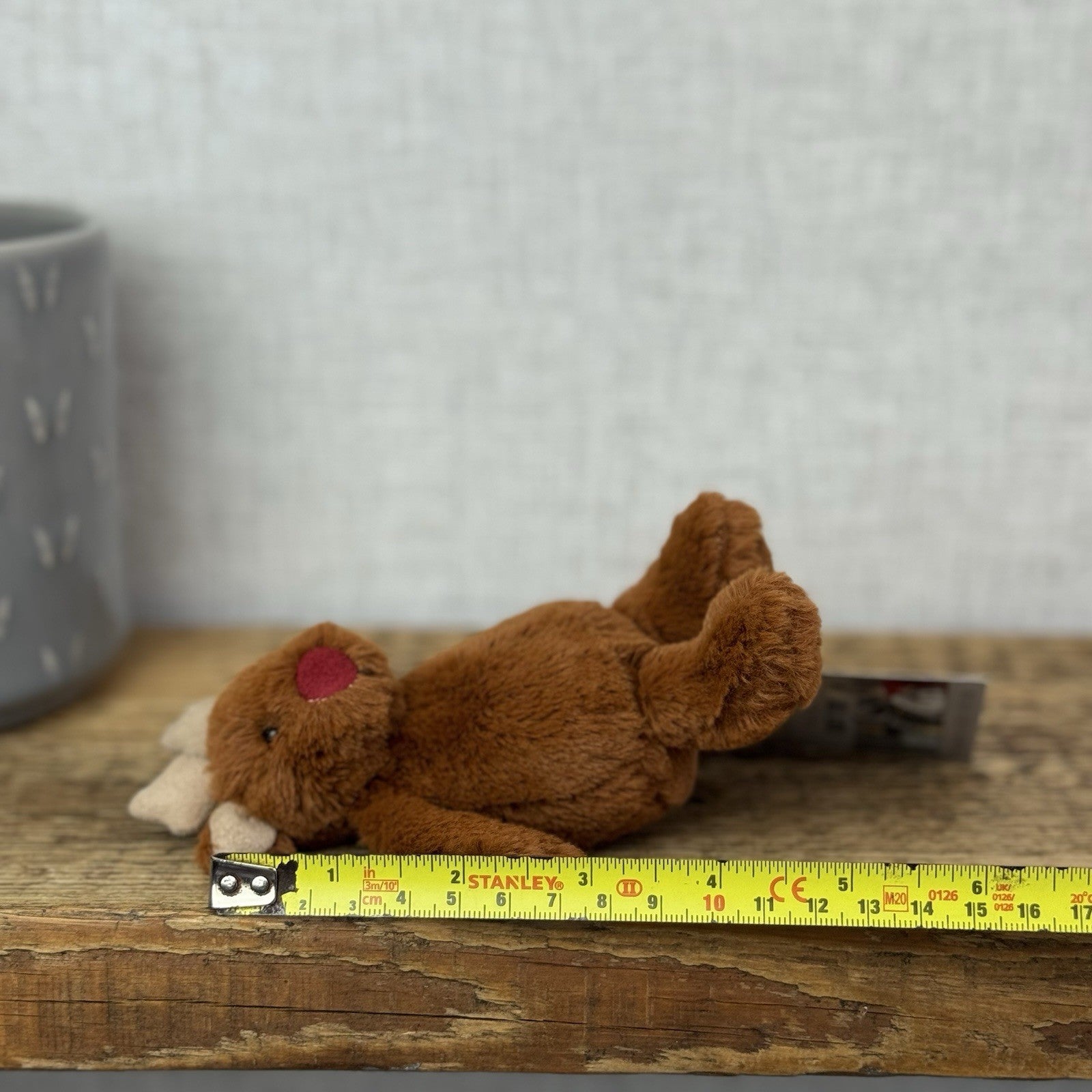 Jellycat Tiny Bashful Baby Reindeer Red Nose - Tiny Brown Jellycat Reindeer 5”