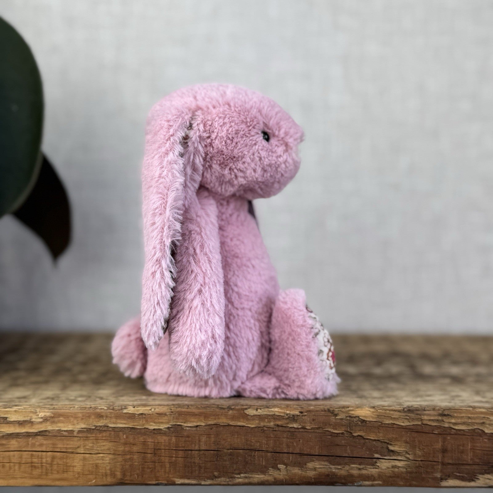 Jellycat Small Blossom Tulip Pink Bunny Rabbit - Older Style Fabric Ears Floral
