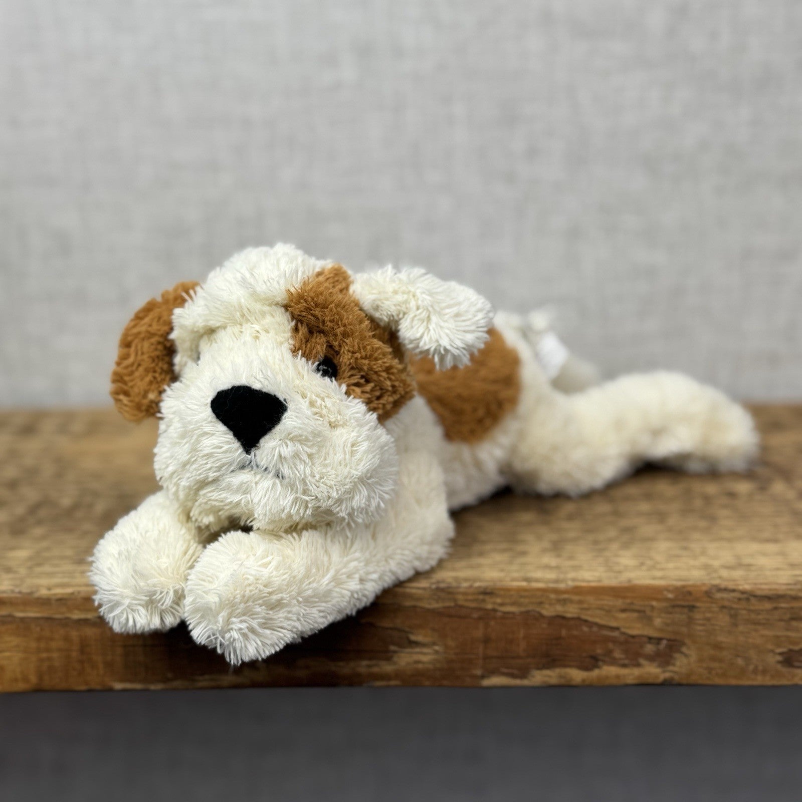 Jellycat Mish Mash Puppy Brown/Cream Laying Retired Puppy Dog Beanie 11"