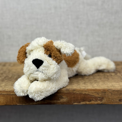 Jellycat Mish Mash Puppy Brown/Cream Laying Retired Puppy Dog Beanie 11"