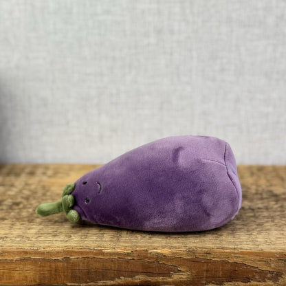 Jellycat Vivacious Aubergine - Small Purple Velour Beanie Vegetable Play 7" NWT