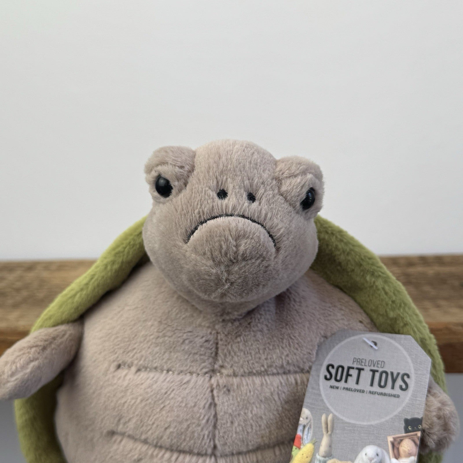Jellycat Timmy Turtle - Grumpy Turtle Soft Toy Beanie Sad Face Turtle 10"