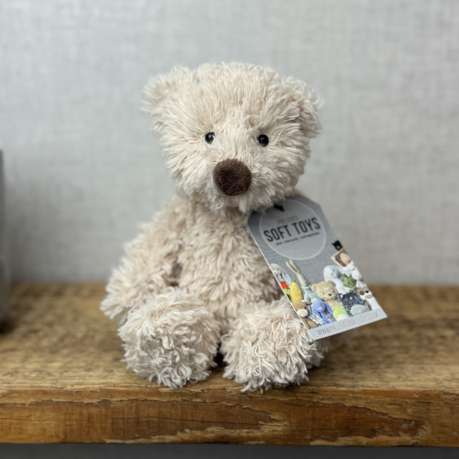 Jellycat Small Biscuit Bear - Curly Off White Small Beanie Bear Retired (#2)