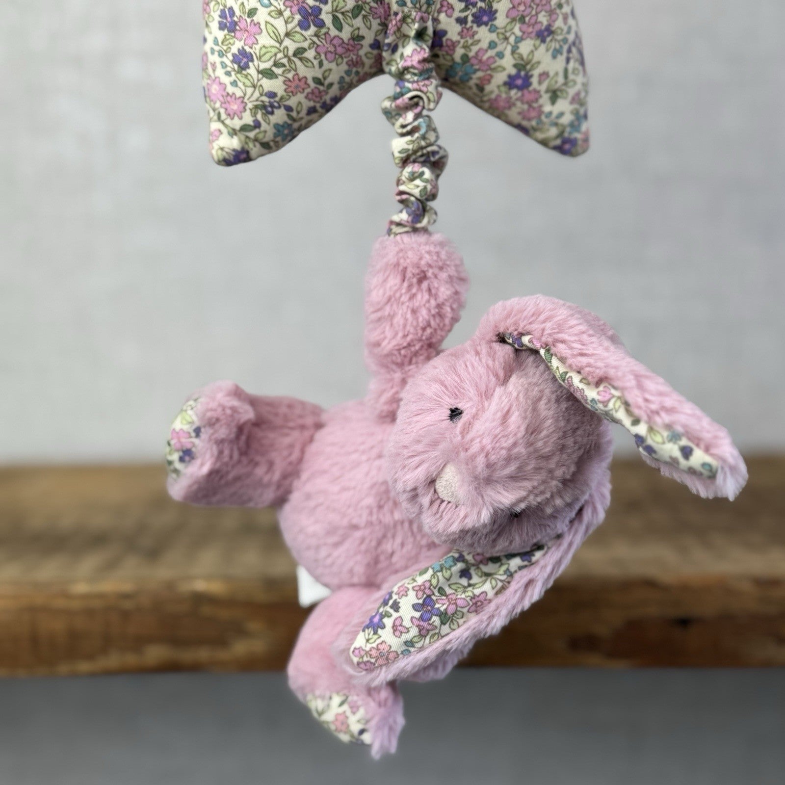 Jellycat Blossom Bunny Musical Pull - Lullaby Mobile Baby Music - Tulip Pink Toy