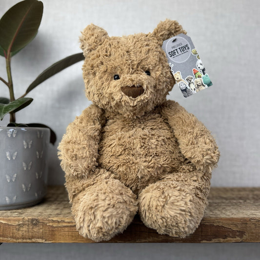 Jellycat Large Bartholemew Bear - Jellycat Textured Tan Sitting Bear Plush 14”
