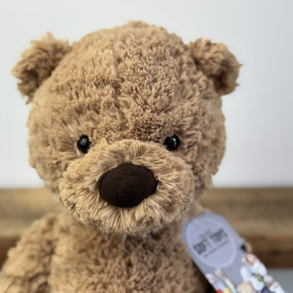 Jellycat Medium Bumbly Bear - Small Textured Retired Small Brown Bear 16”