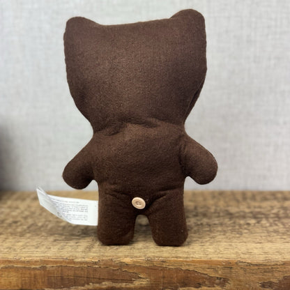 Fuggler Mr Buttons Brown Felt Original Fuggler Soft Toy Retired Collectible