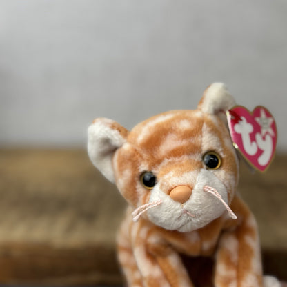 TY Beanie Baby Classic Amber The Ginger Cat Retired Beanie Cat With Tag