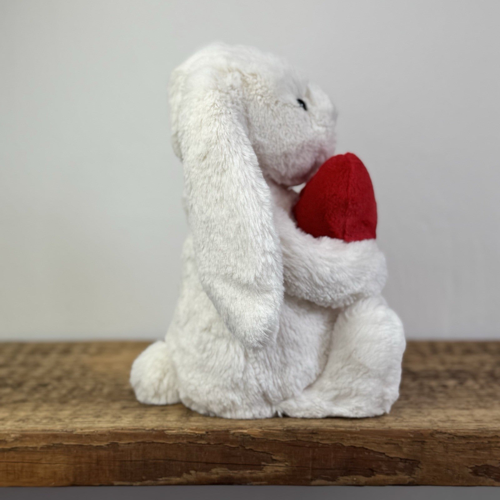 Jellycat Bashful Red Love Heart Bunny Bashful Cream Bunny With Heart Medium 12”