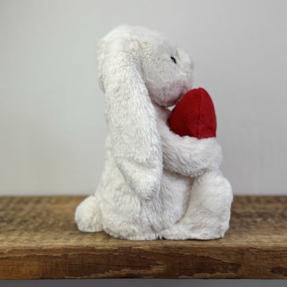 Jellycat Bashful Red Love Heart Bunny Bashful Cream Bunny With Heart Medium 12”