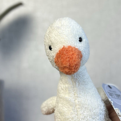 Jellycat Medium Slackajack Duckling - White Textured Duck Long Legs 12"