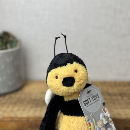 Jellycat Small Bashful Bumble Bee - Older Style Fabric Wings Small Bee Beanie 8"