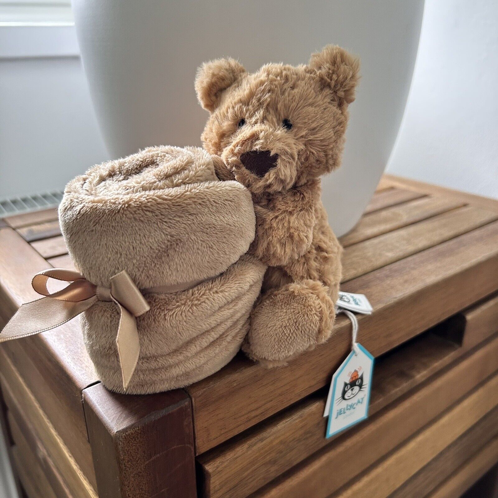 Jellycat Bartholomew Bear Soother BNWT Brown Bear Plush Baby Comforter Blanket