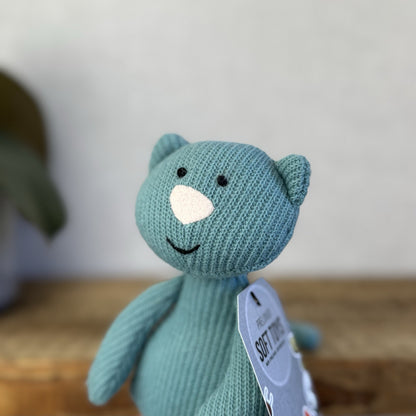 Jellycat Little Cashmina Cat - Blue Knitted Jellycat Kitten Beanie Small 7” Rare