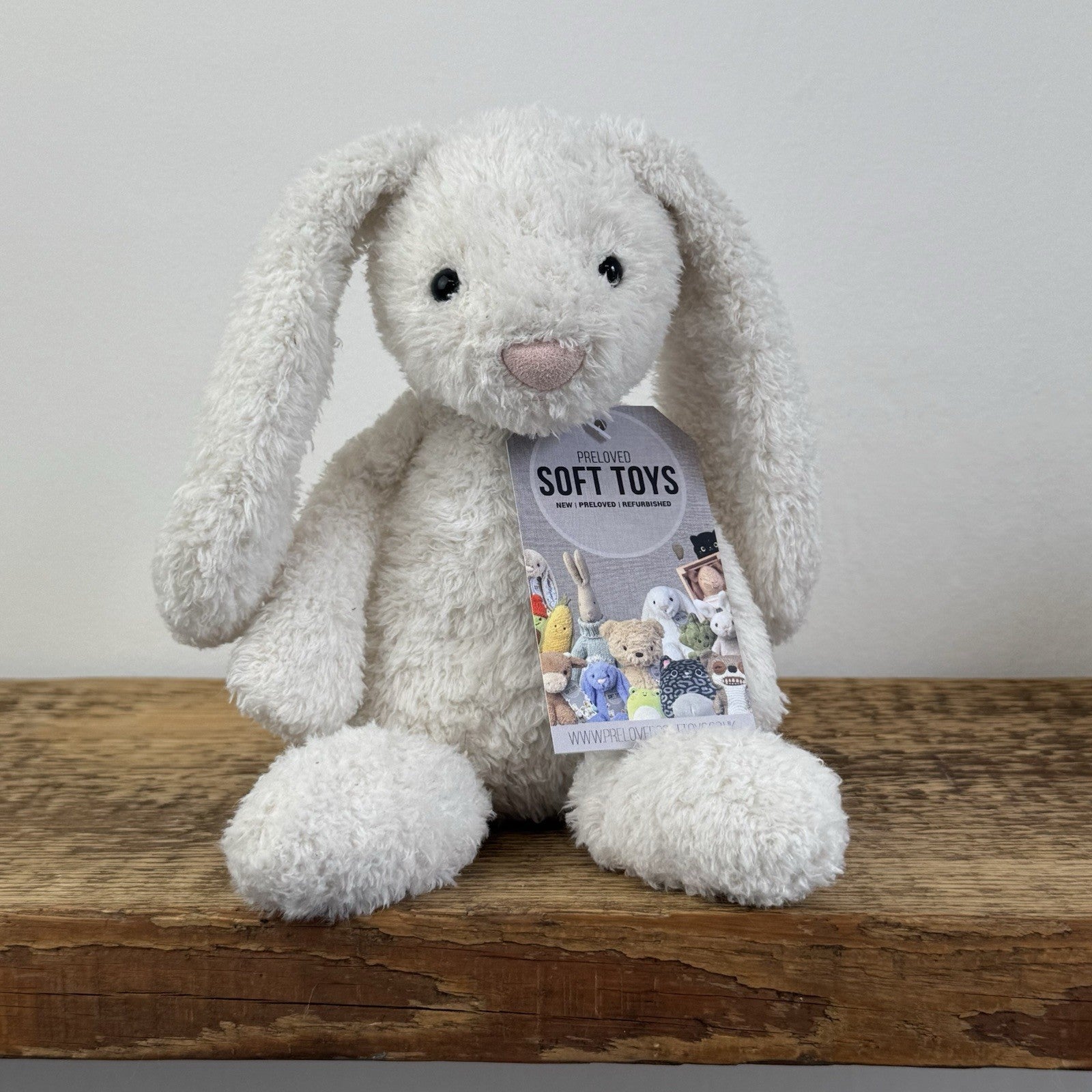 Jellycat Chou Chou Bunny White - Textured Floppy Ear White Bunny Rabbit Soft Toy