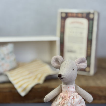 Maileg Little Sister Mouse Dotted Skirt Retired (16-0722-01)