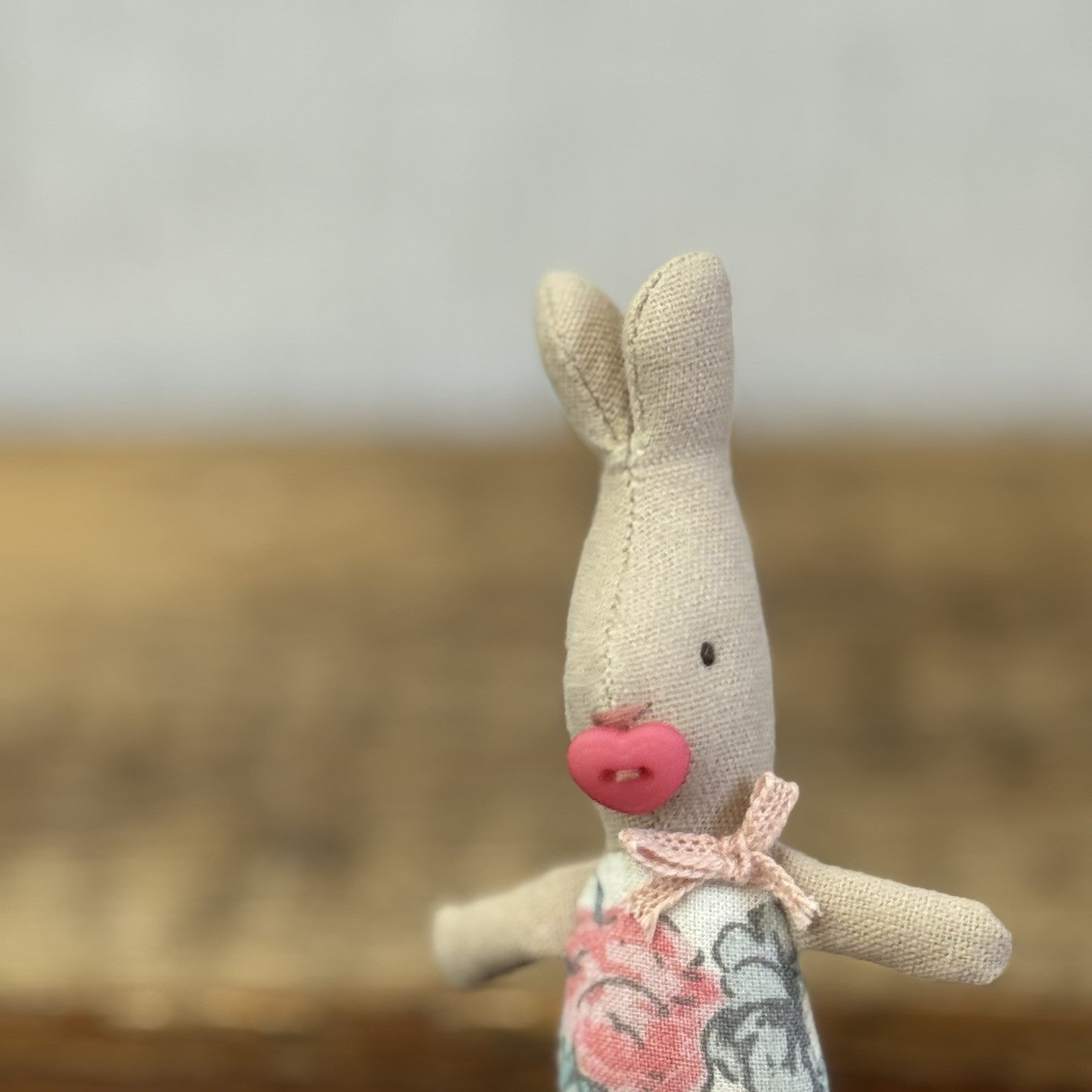 Maileg MY Baby Rabbit 2016 - Retired Baby Bunny With Button Dummy Miniature Pink