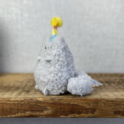 Gund Pusheen Cat - Stormy Birthday Cake - Mini Fluffy Cat In Party Hat Soft 4"