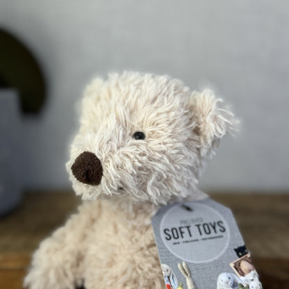 Jellycat Small Biscuit Bear - Curly Off White Small Beanie Bear Rare Retired 7"