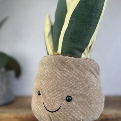 Jellycat Amuseable Snake Plant - Large Potted Plant Plush Beanie Retired 16”