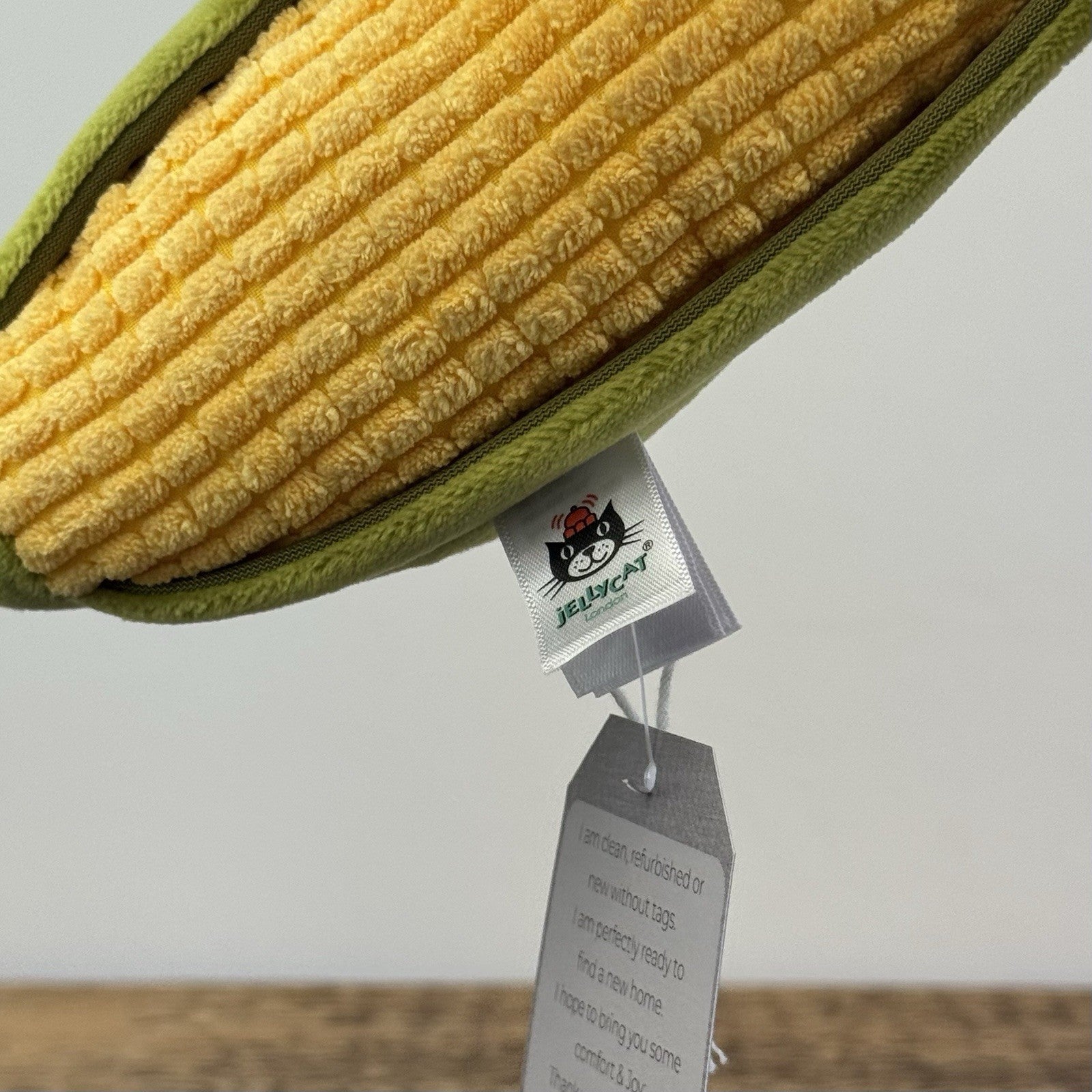 Jellycat Vivacious Veg Sweetcorn - Corn On The Cob Velour Plush Beanie 8"