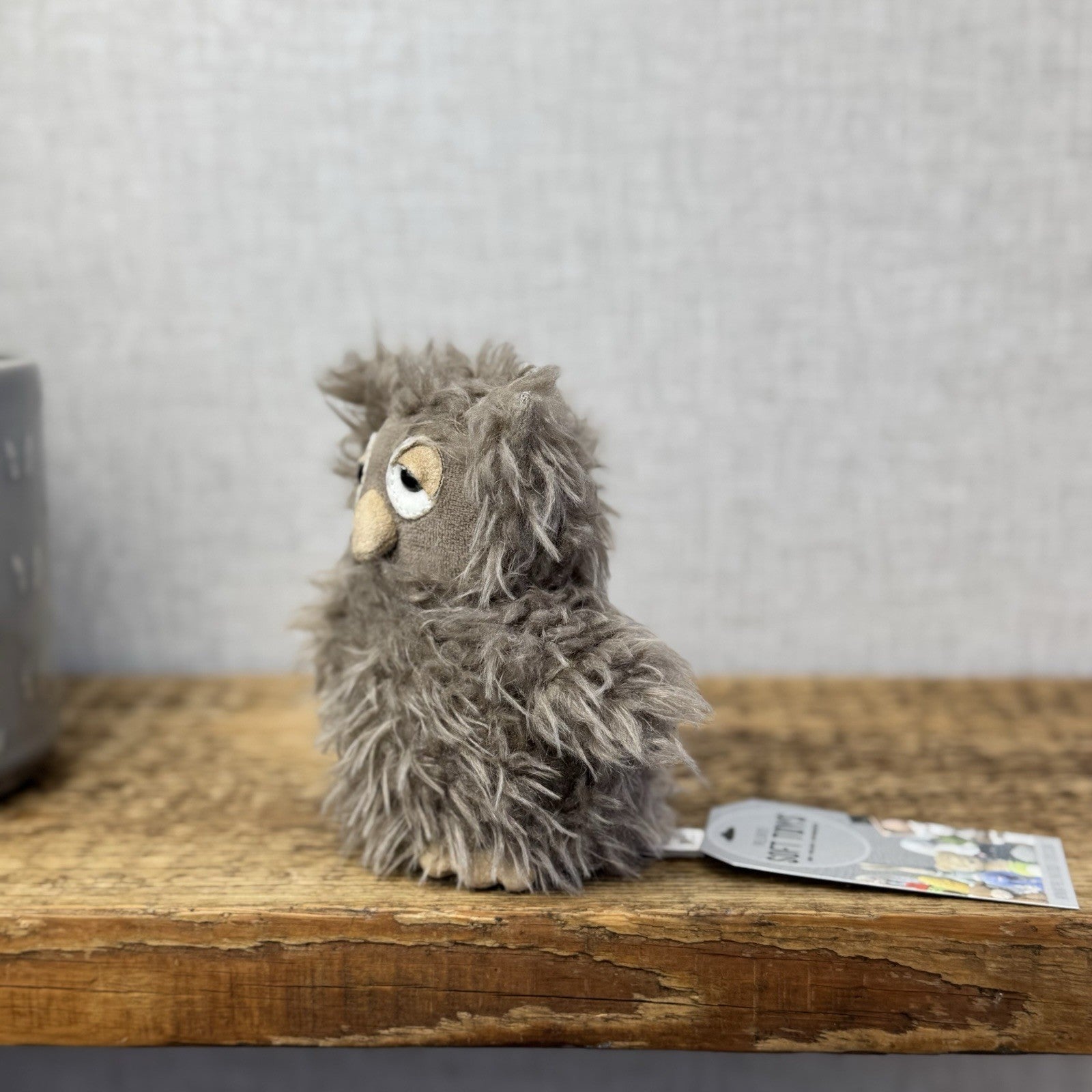 Jellycat BonBon Owl - Brown/grey Small Fluffy Owl Soft Toy - Bird Tiny 5” (#2)